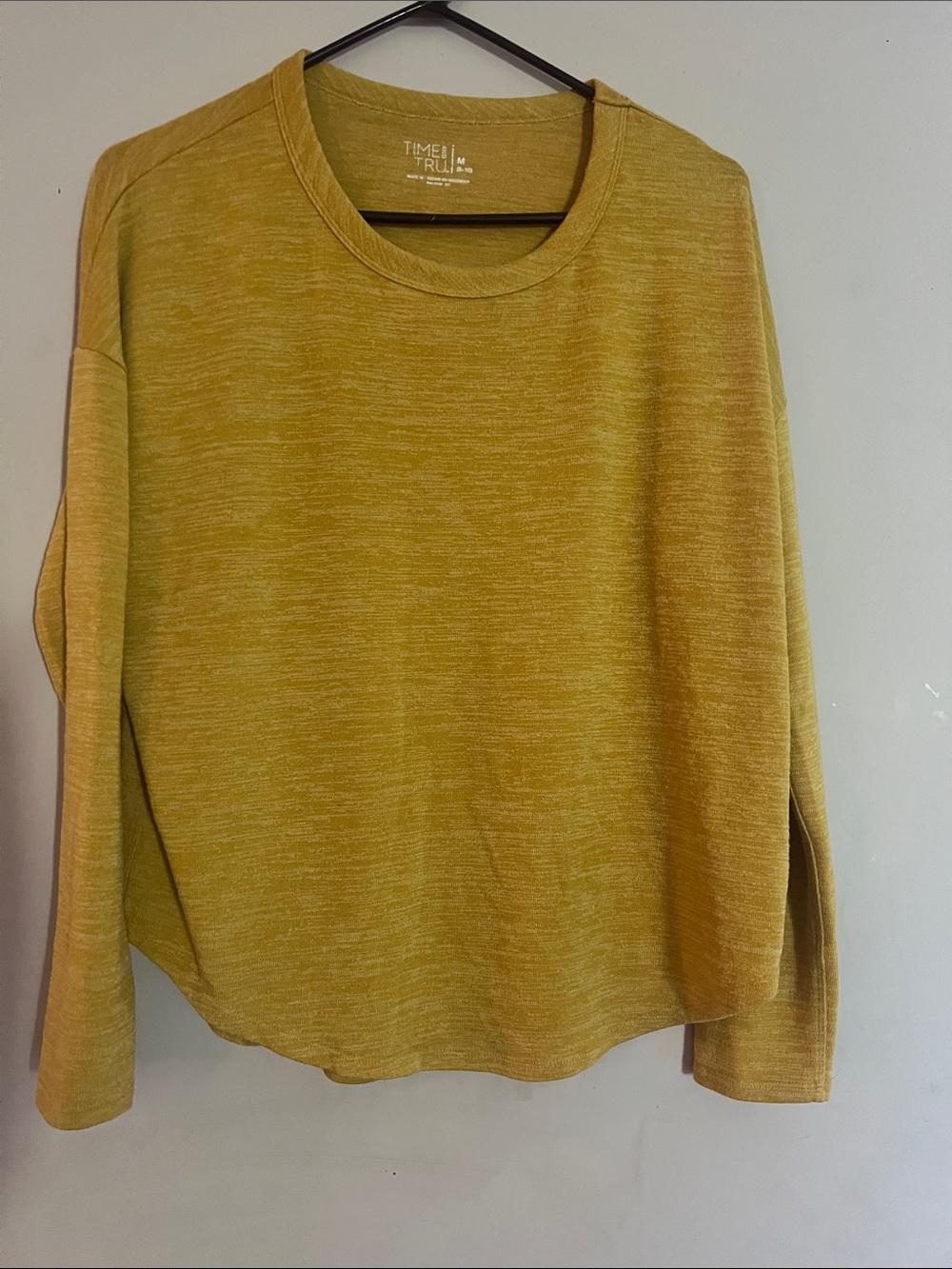Time and Tru Mustard Yellow Crewneck Pullover